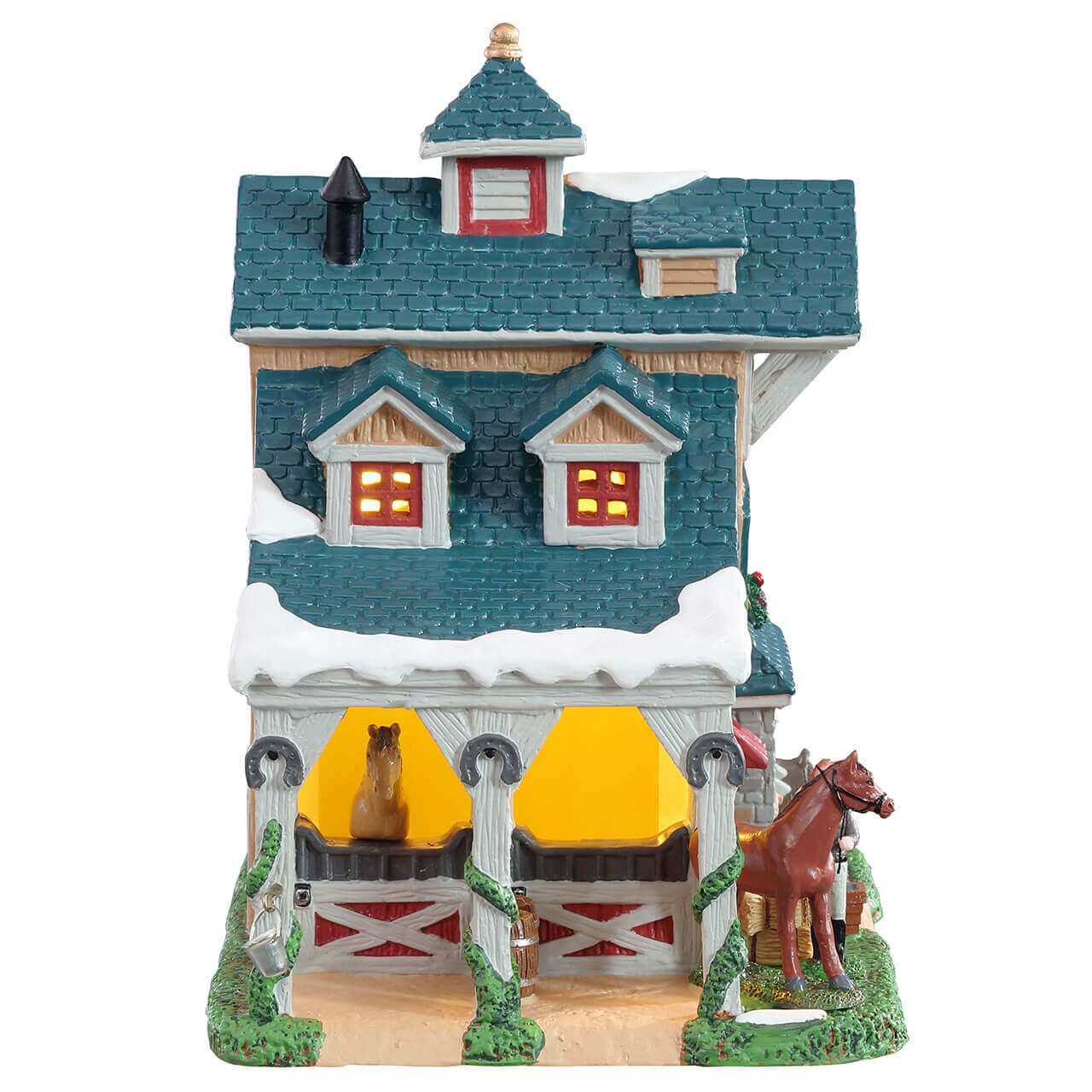 lemax-willow-creek-equestrian-center-centre-questre-miniature-lumineux image 2
