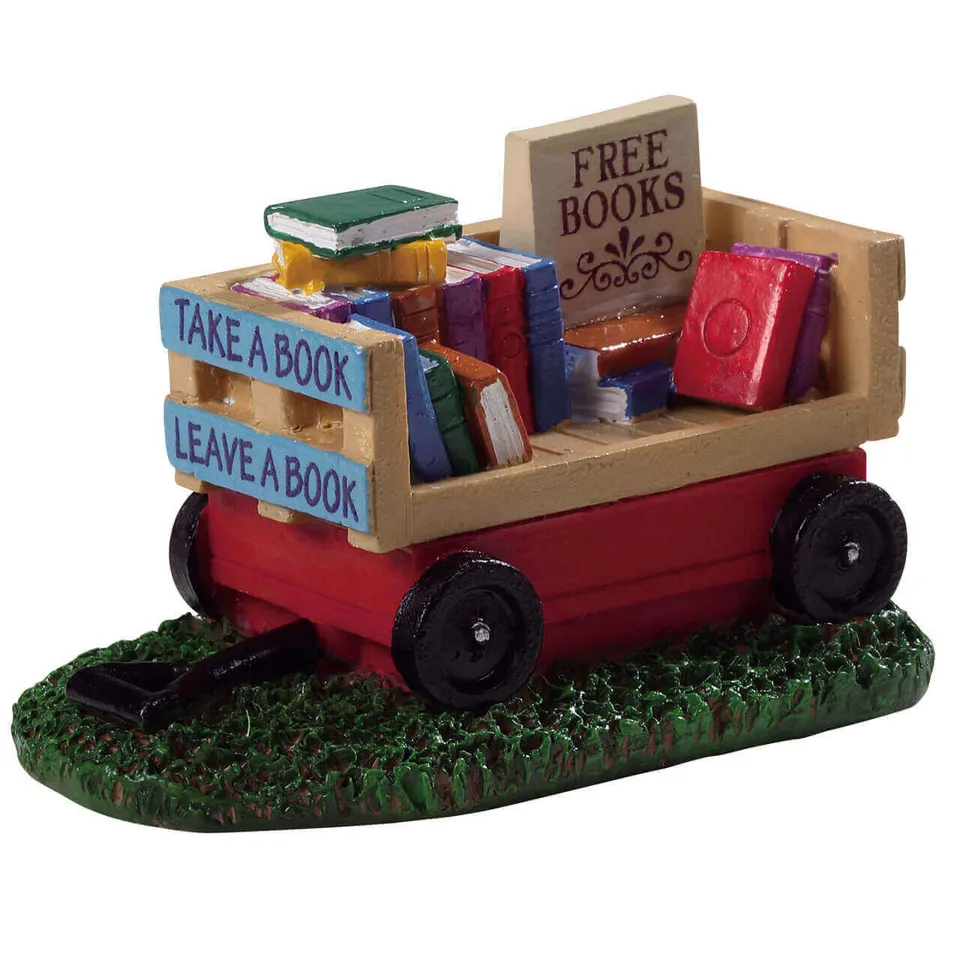 lemax-general-products-book-wagon-chariot-livres-figurine-miniature image 1