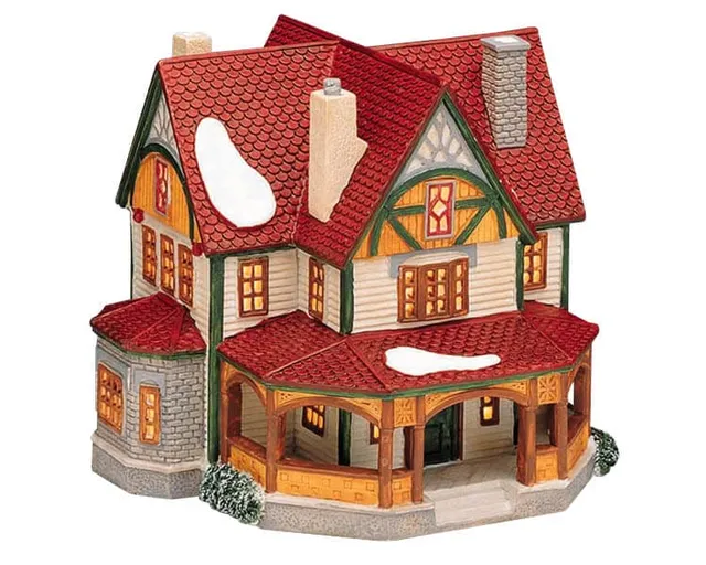 lemax-chamberlain-house-maison-miniature-lumineuse-village image 1