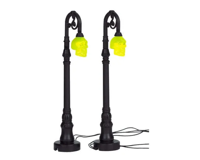 lemax-skull-street-lamp-lampadaire-miniature-spooky-town image 1