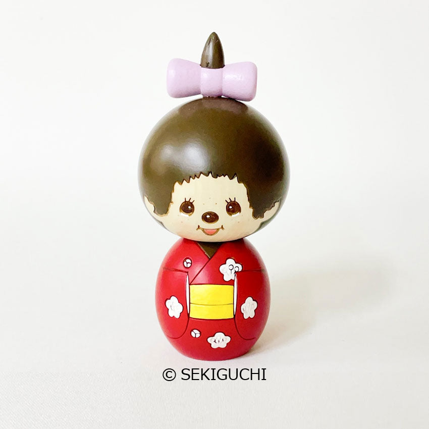 usaburo-kokeshi-monchhichi-chan-kimono-figurine-artisanale-12-cm image 1