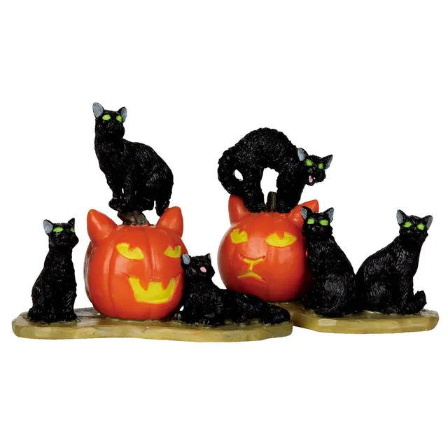 lemax-halloween-cats-set-de-2-figurines-miniatures-spooky-town image 1