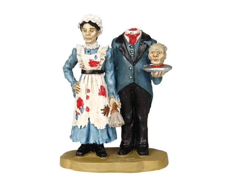 lemax-headless-butler-maid-figurines-halloween-spooky-town image 1