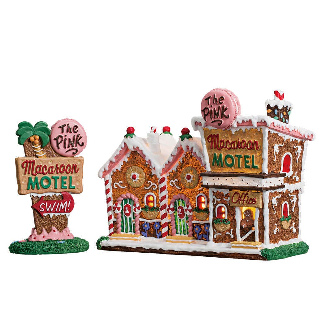 lemax-the-pink-macaroon-motel-set-de-2-b-timent-lumineux-sugar-n-spice image 1