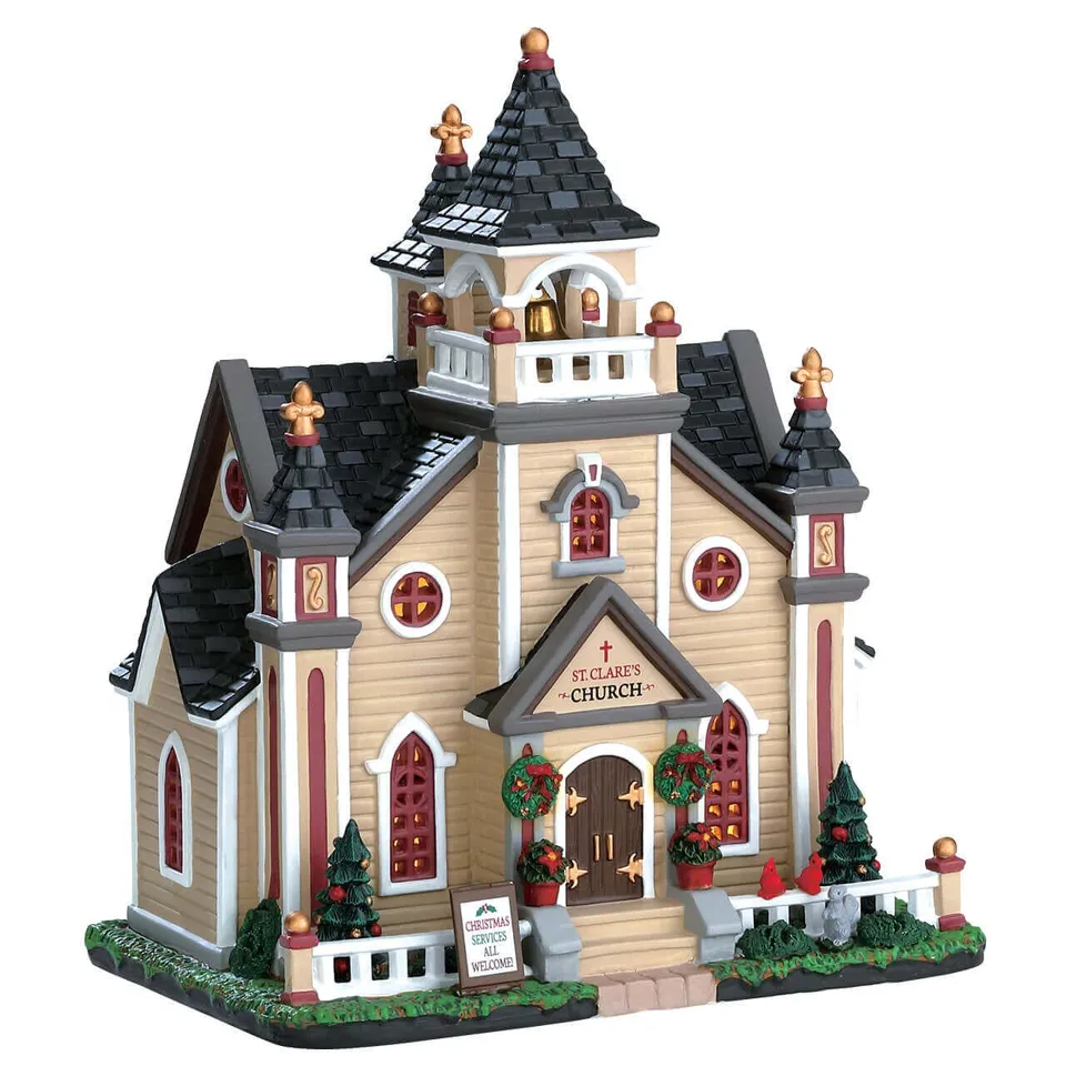 lemax-st-clare-s-church-glise-miniature-lumineuse-de-collection image 1