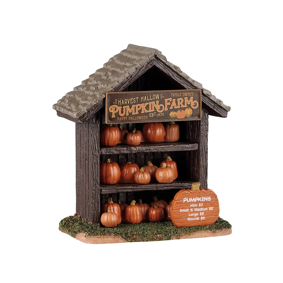 lemax-pumpkin-shop-stand-miniature-citrouilles image 1