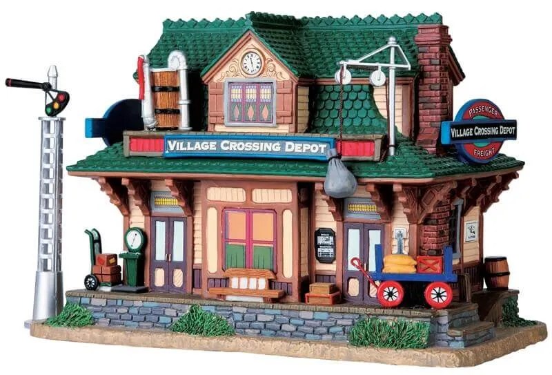 lemax-village-crossing-depot-set-of-2-b-timents-miniatures image 1