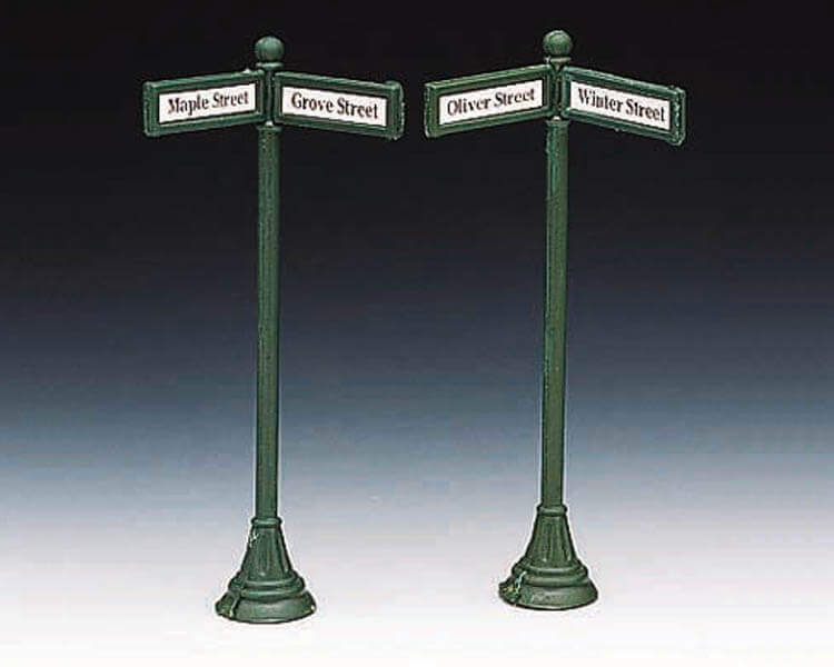 lemax-street-sign-with-labels-set-of-2-accessoires-miniatures image 2