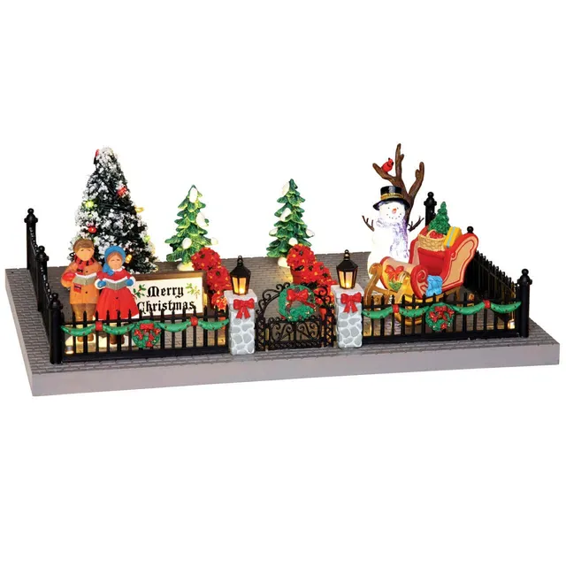 lemax-decorated-victorian-front-yard-d-cor-miniature-de-jardin-victorien image 1