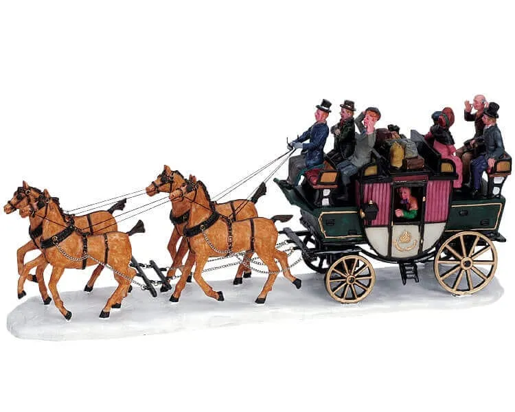 lemax-stage-coach-diligence-miniature-de-collection image 1