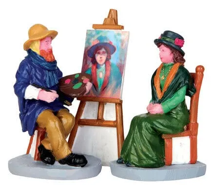lemax-plein-air-portrait-set-of-3-figurines-miniatures-de-collection image 1