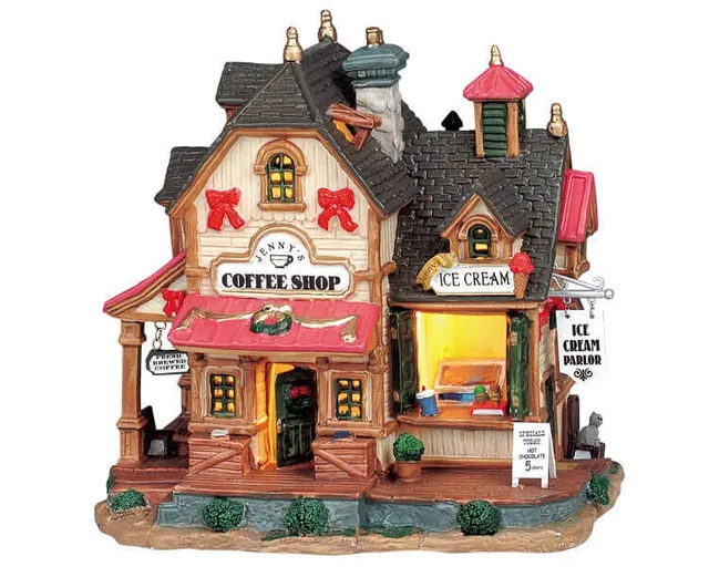 lemax-jenny-s-coffee-shop-ice-cream-parlor-boutique-miniature-illumin-e image 1