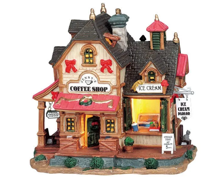 lemax-jenny-s-coffee-shop-ice-cream-parlor-boutique-miniature-illumin-e image 1