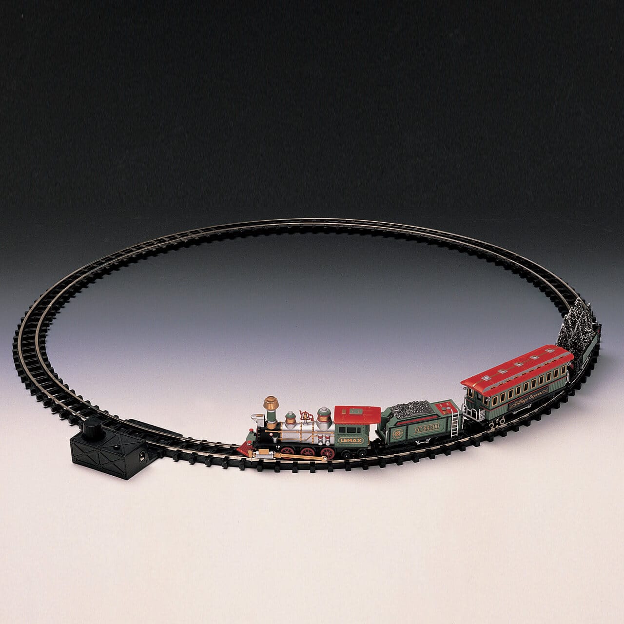 lemax-village-train-w-round-tracks-train-miniature-avec-rails-circulaires image 1