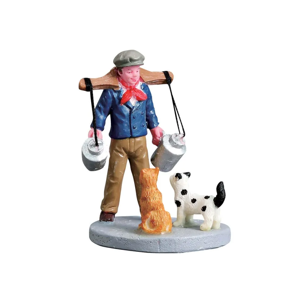 lemax-delivering-milk-figurine-miniature-livreur-de-lait-caddington image 1