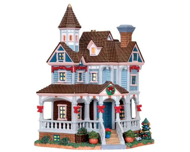 lemax-evans-residence-maison-de-village-miniature-illumin-e image 1