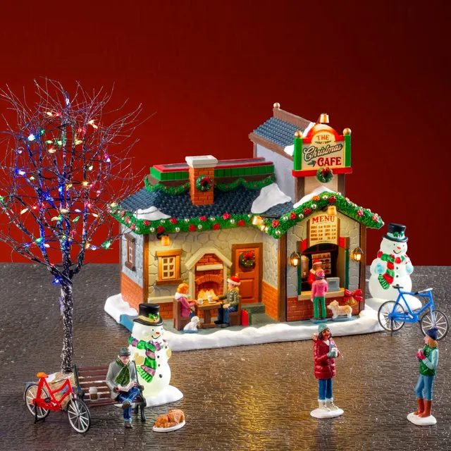 lemax-the-christmas-cafe-set-village-miniature-caddington image 1