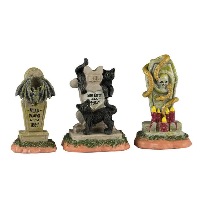 lemax-spooky-town-headstones-d-cor-cimeti-re-miniature-halloween image 1