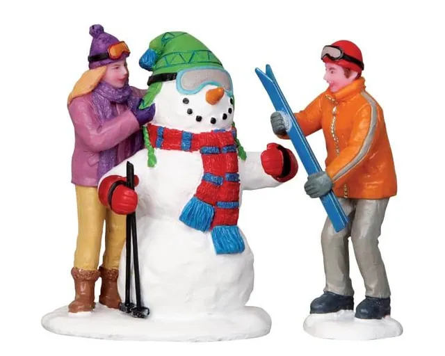 lemax-skier-snowman-figurine-miniature-bonhomme-de-neige-skieur image 1