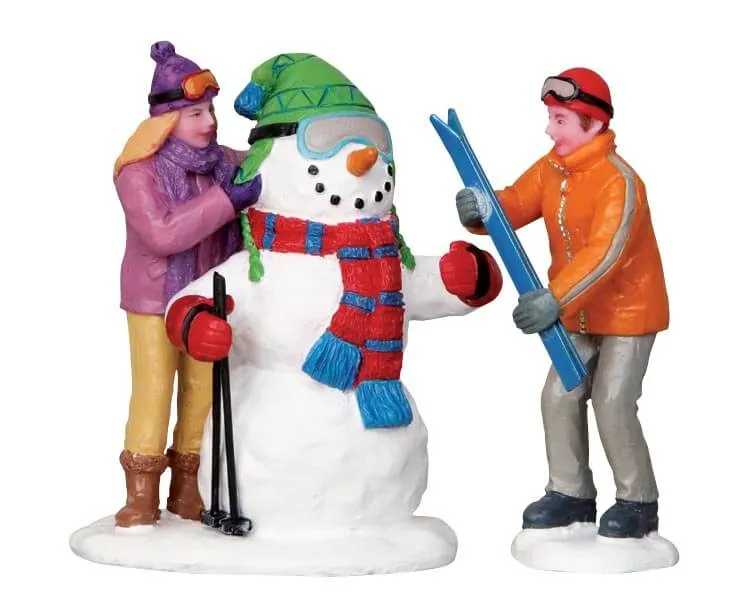 lemax-skier-snowman-figurine-miniature-bonhomme-de-neige-skieur image 1