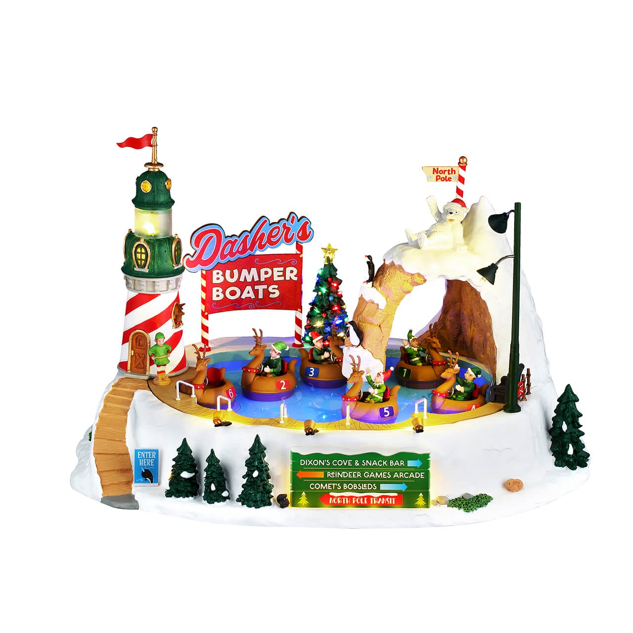 lemax-dasher-s-bumper-boats-man-ge-lumineux-santa-s-wonderland image 1