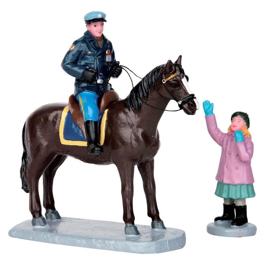 lemax-mounted-policeman-set-of-2-figurines-miniatures-police-cheval image 2