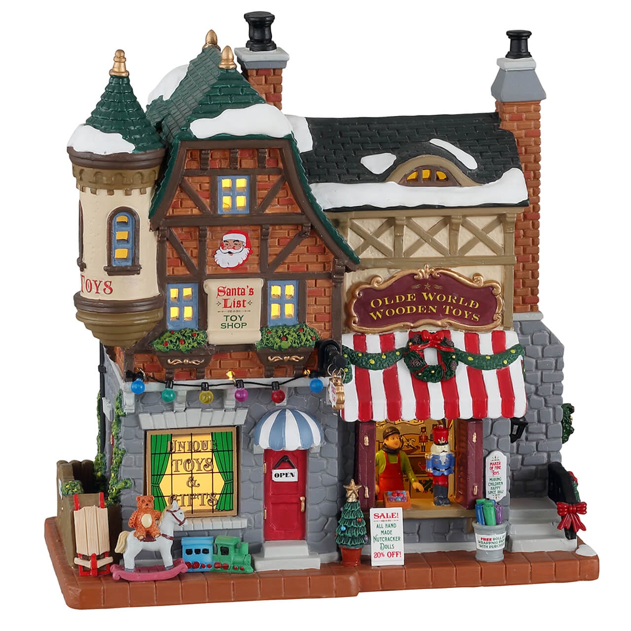 lemax-santa-s-list-toy-shop-boutique-jouets-caddington image 1