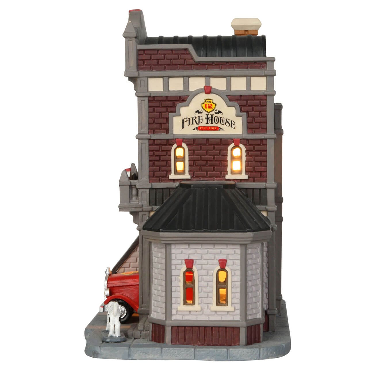 lemax-fire-house-no-12-caserne-de-pompiers-miniature-illumin-e image 3