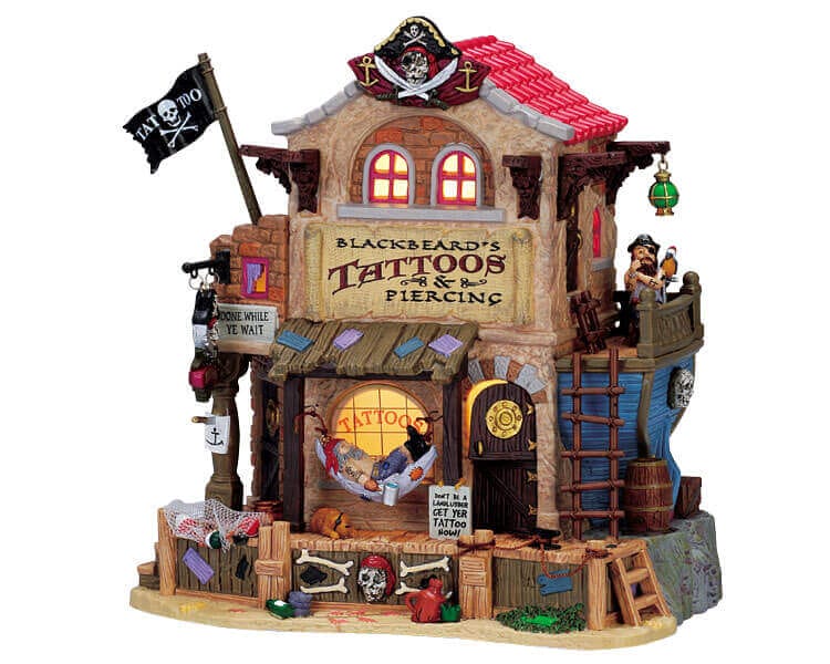 lemax-blackbeard-s-tattoos-b-timent-spooky-town-lumineux image 2
