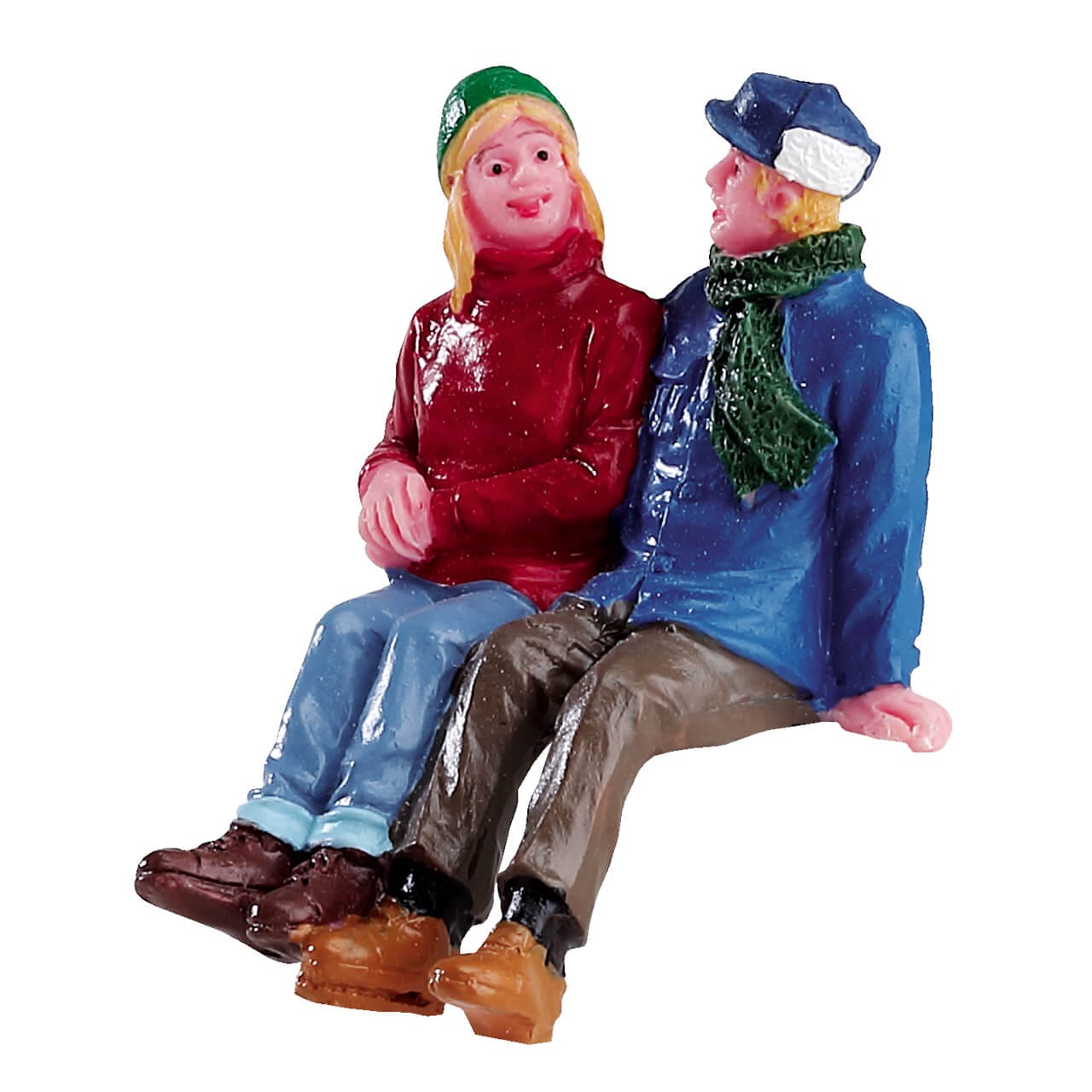 lemax-chatting-together-figurine-couple-assis-pour-banc-miniature image 2