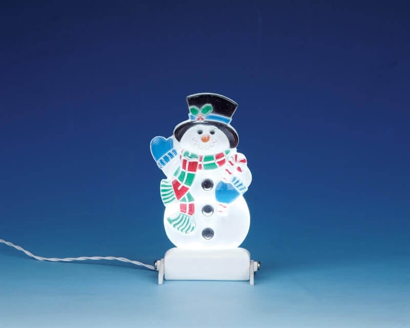 lemax-yard-light-snowman-lampadaire-bonhomme-de-neige-miniature image 1