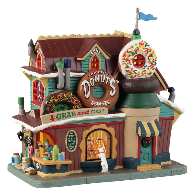 lemax-danny-s-donuts-coffee-boutique-miniature-lumineuse-harvest-crossing image 1