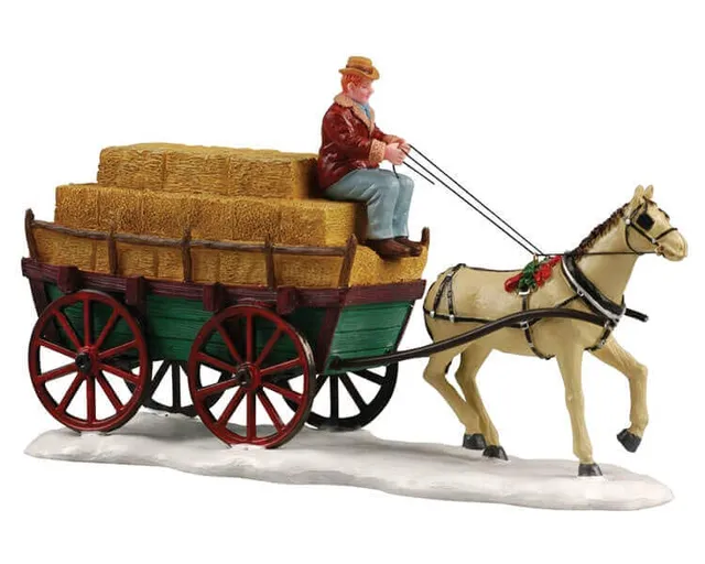 lemax-hay-wagon-chariot-de-foin-miniature image 1