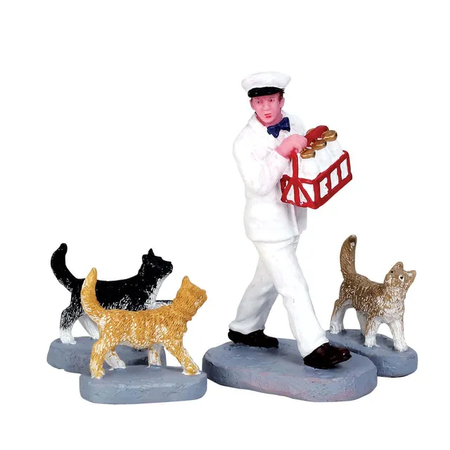 lemax-merry-milkman-lot-de-4-figurines-jukebox-junction image 1