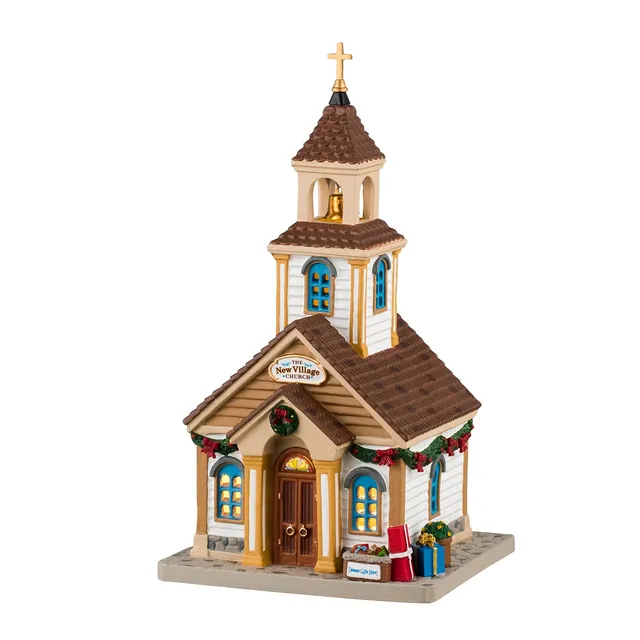 lemax-the-new-village-church-glise-miniature-illumin-e-caddington image 1