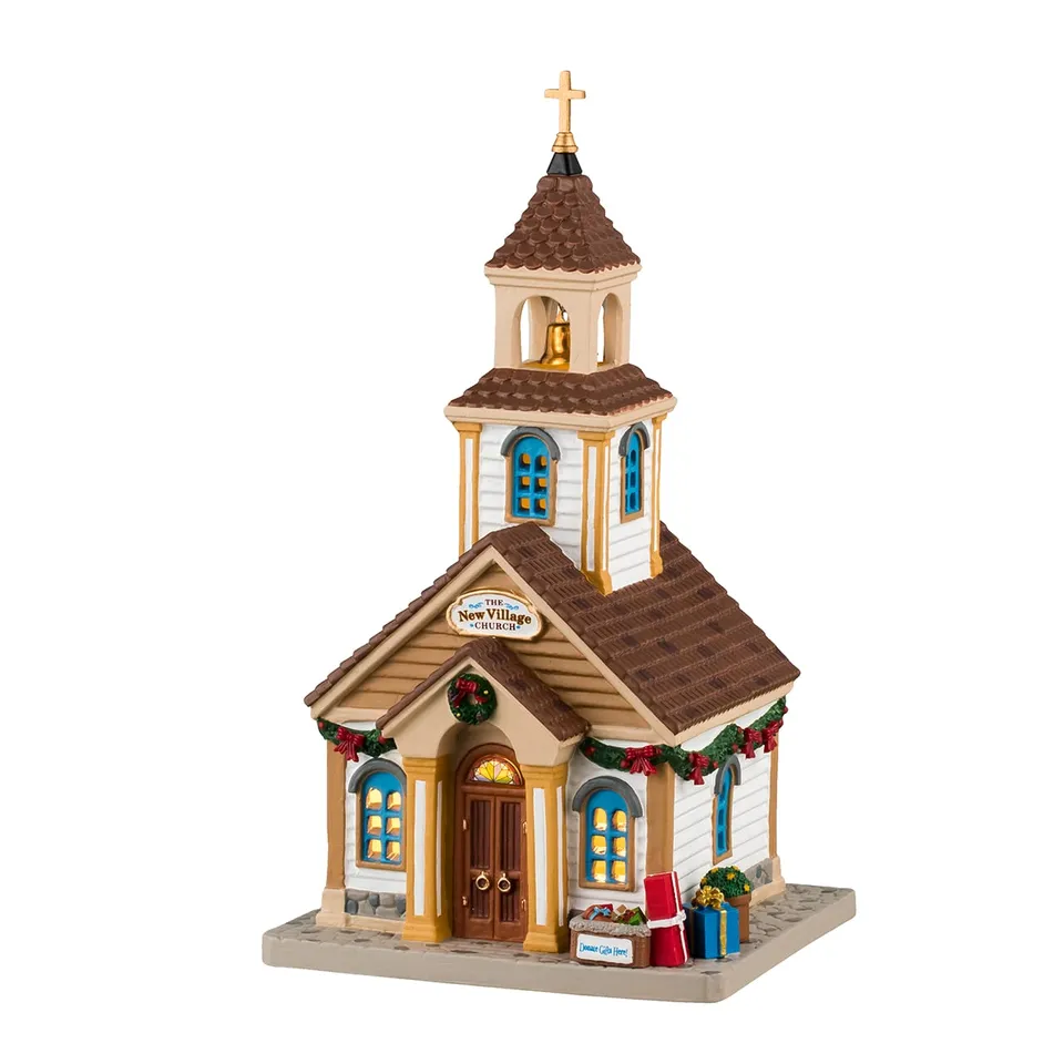 lemax-the-new-village-church-glise-miniature-illumin-e-caddington image 1