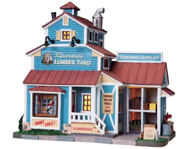 lemax-riverdale-lumber-yard-b-timent-miniature-scierie image 1