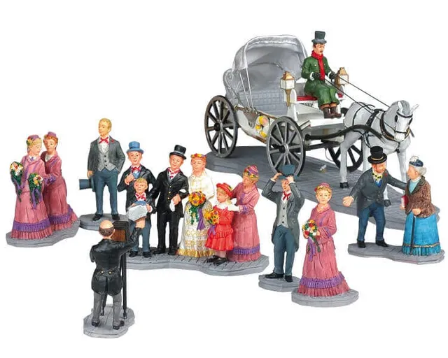 lemax-wedding-party-figurine-miniature-sc-ne-de-mariage image 1