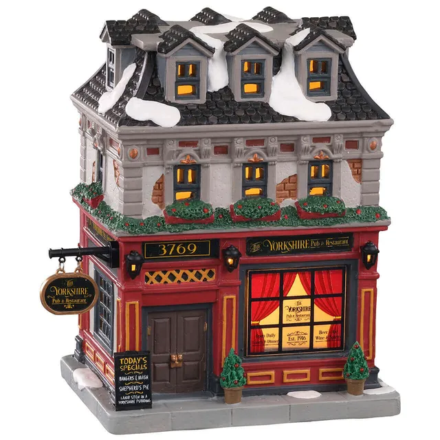 lemax-the-yorkshire-pub-restaurant-pub-miniature-lumineux image 1