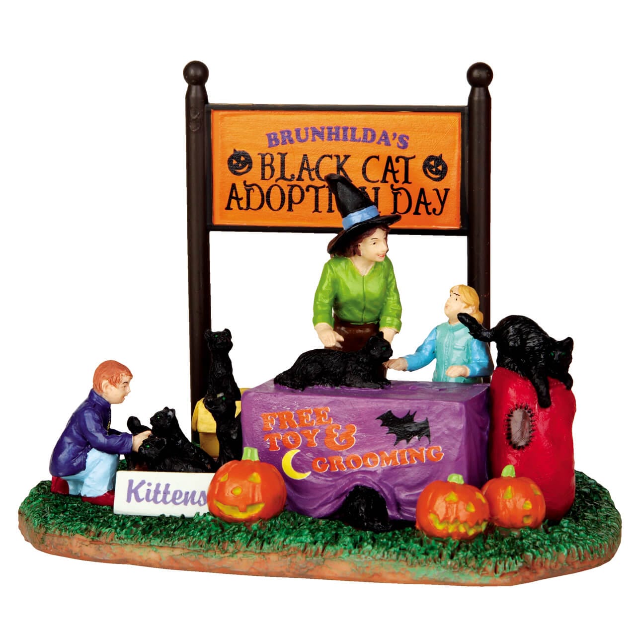 lemax-black-cat-adoption-figurine-spooky-town-miniature image 5