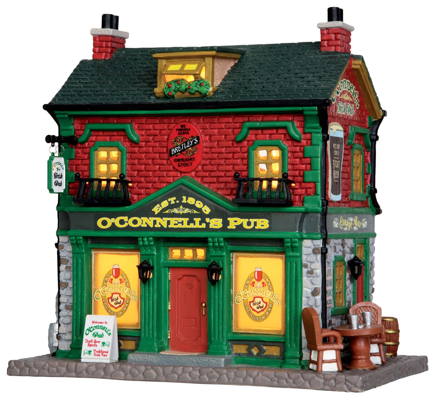 lemax-o-connell-s-irish-pub-b-timent-lumineux-village-miniature image 1