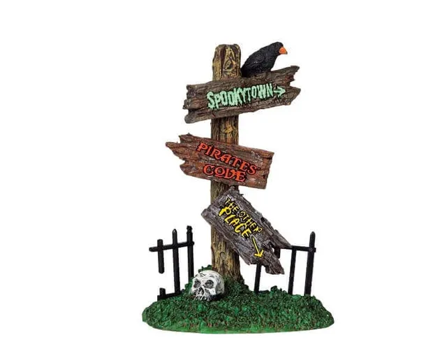 lemax-spooky-signposts-spooky-town-accessoire-miniature-d-halloween image 1