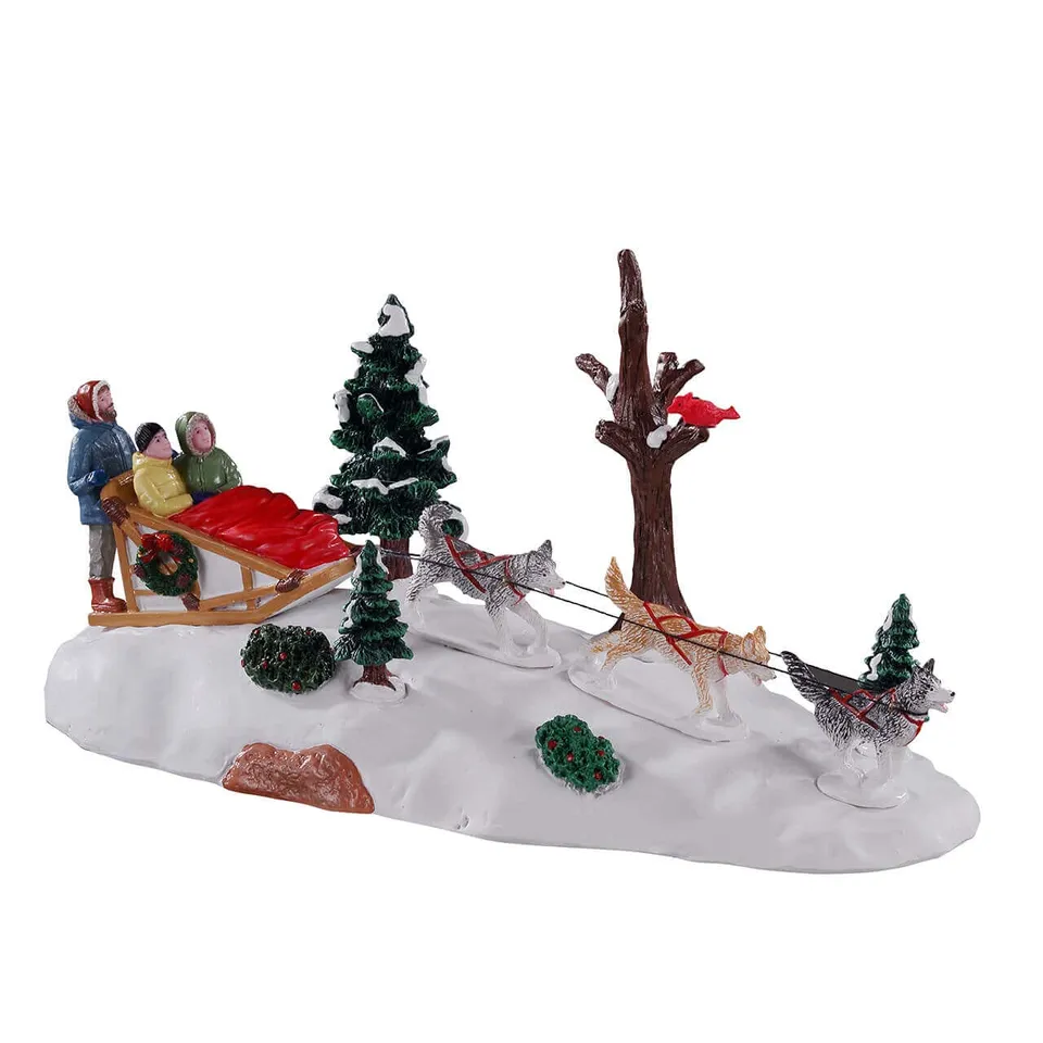 lemax-dog-sledding-afternoon-figurine-tra-neau-huskies-vail-village image 1