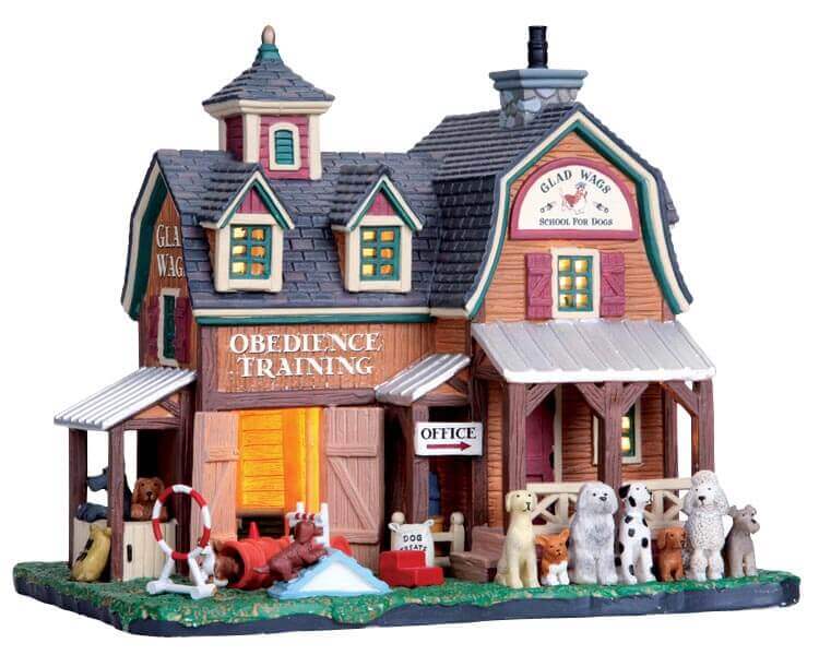 lemax-glad-wags-school-for-dogs-b-timent-miniature-de-collection image 1