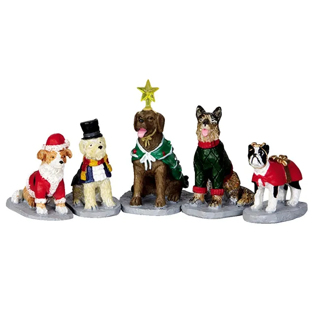 lemax-costumed-canines-set-de-5-chiens-d-guis-s-plymouth-corners image 1