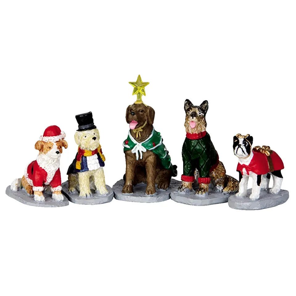 lemax-costumed-canines-set-de-5-chiens-d-guis-s-plymouth-corners image 1