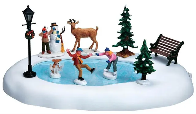 lemax-practice-makes-perfect-figurine-patineurs-miniature image 1