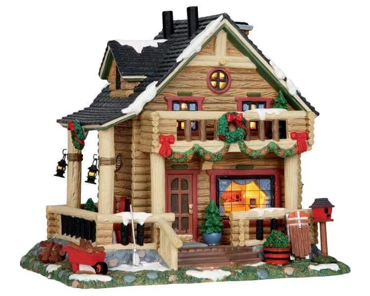 lemax-hidden-hills-cabin-cabane-miniature-de-village-de-no-l image 1