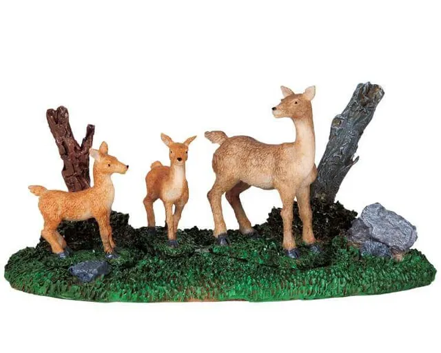 lemax-a-doe-and-her-fawns-biche-et-faons-miniature image 1