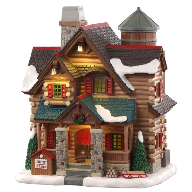 lemax-chestnut-cabin-vail-village-maison-miniature-avec-fum-e image 1